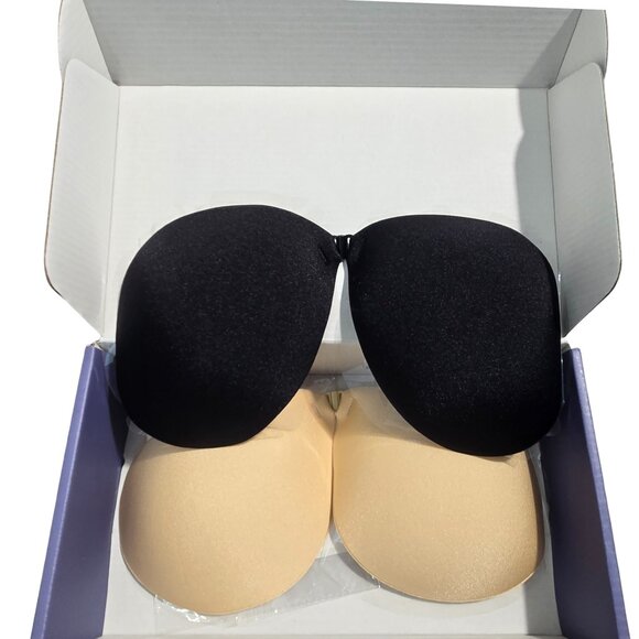Other - NIB | Niidor 2-Pair Adhesive Push-Up Sticky Bra Set | Black & Nude | D